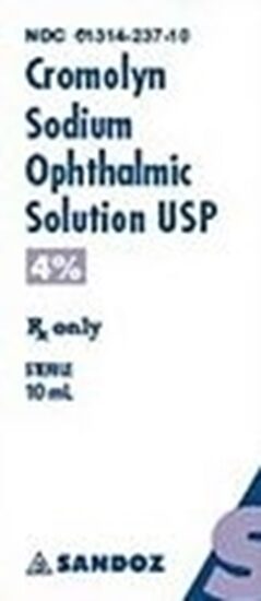 Cromolyn Sodium 4 Ophthalmic Drops 10mL Bottle