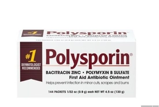 Polysporin BacitracinPolymyxin Ointment 094gm 144 Foil PacksBox