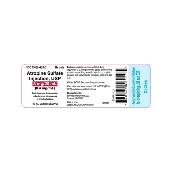 Atropine Sulfate Injection 04 mgmL Multiple Dose Vial 20 mL Each