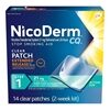 NicoDerm CQ Step 1 Nicotene Clear Patch 21 mg 14Box