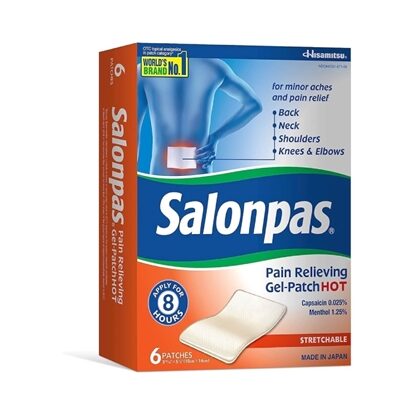 Salonpas Pain Relieving Gel Patch Hot with Capsaicin, 6/Box