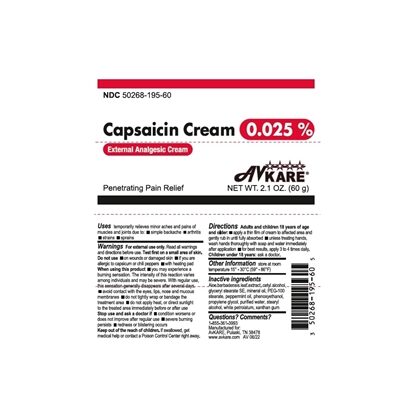 Capsaicin 0.025% Cream 60 g, Each