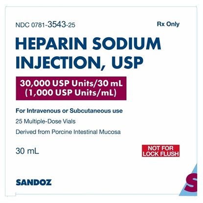 Heparin Sodium Injection 1000 U/mL, Multiple Dose Vial 30 mL