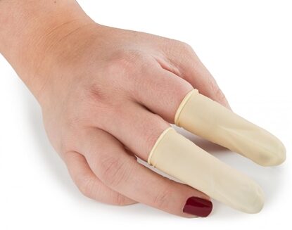 Finger Cots, Latex, Powder-free, Small, White, 144/Box