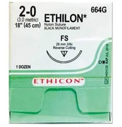 McKesson Non-Absorbable 2-0 Nylon Suture with FS Needle, 12/Box