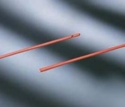 Catheter, Urethral, Red Rubber, 18 French, Unisex, Round Tip, 16", 100/box