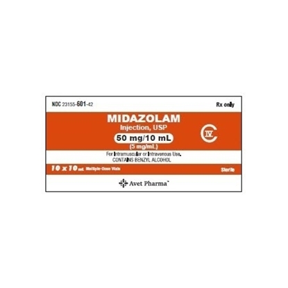 Midazolam HCl Injection 5 mg/mL, Multiple Dose Vial 10 mL, 10/Tray