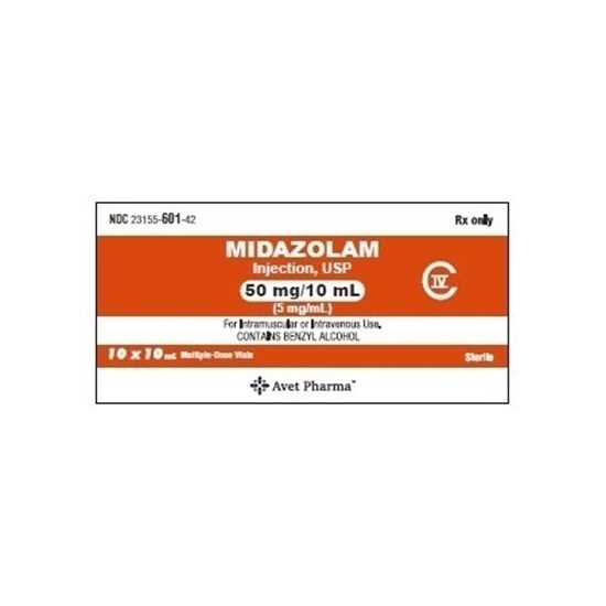 Midazolam HCl Injection 5 mgmL Multiple Dose Vial 10 mL 10Tray