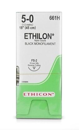 Suture, Nylon ETHILON™, 5.0, FS-2, 18", 36/Box