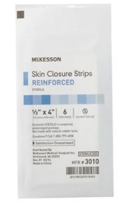 Skin Closure, Plain, Reinforced, 1/2" x 4",  50/Box