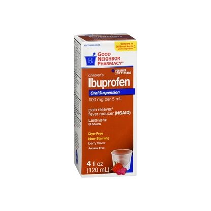 Children's Ibuprofen 100 mg/5 mL Oral Suspension, Berry Flavor, 120 mL Bottle (Expiring Soon)