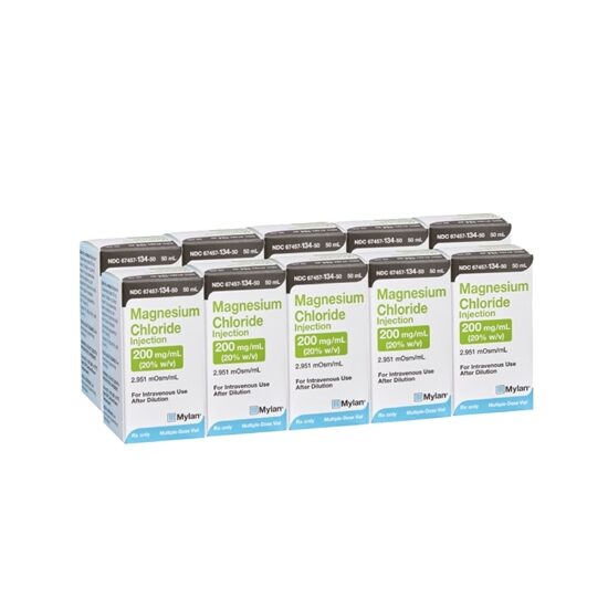 Magnesium Chloride Injection 200 mg/mL, Multiple Dose Vial 50 mL, 10/Tray