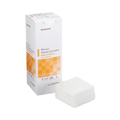 Gauze Sponge, 12-Ply Non Sterile Cotton, 3" x 3", Medi-Pak™, 200/Package