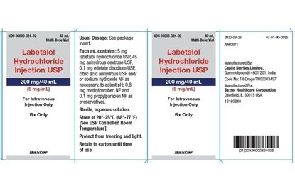 Labetalol HCl Injection 5 mg/mL, Multiple Dose Vial 40mL, Each (Expiring Soon)