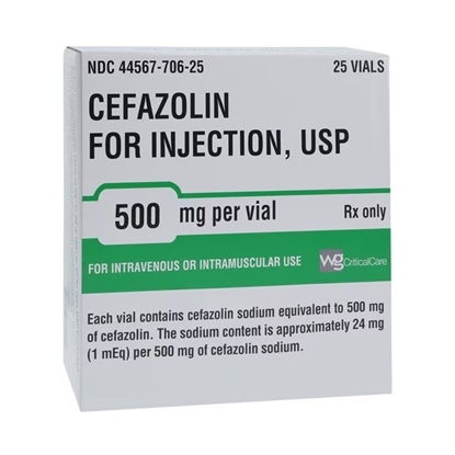 Cefazolin Sodium Injection 500 mg, Single Dose Vial, 25/Tray