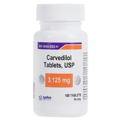 Zydus Carvedilol 3.125 mg Tablets, 100 Count