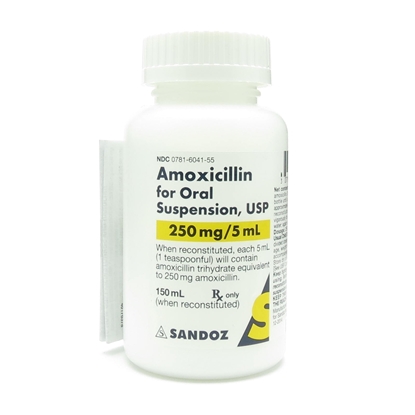 Amoxil® Amoxicillin 250 mg/5 mL Oral Suspension, 150 mL Bottle (Expiring Soon)