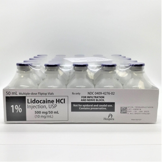 1 Lidocaine HCl Injection 10 mgmL Fliptop Multiple Dose Vial 50 mL 25Tray