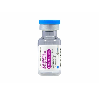 Verapamil HCl Injection 2.5 mg/mL, Single Dose Vial 2 mL, 5/Tray (Expiring Soon)