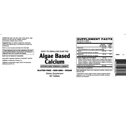 Algae-Based Calcium Tablets, 90 Count
