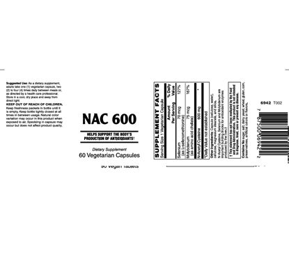 NAC 600 Capsules, 60 Count