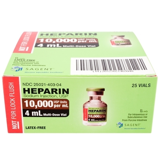Heparin Sodium Injection 10000 UmL Multiple Dose Vial 4 mL 25Tray