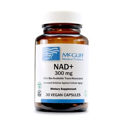 NAD+ 300 MG with 100 mg Bio-Available Trans-Resveratrol Capsules, 30 Count