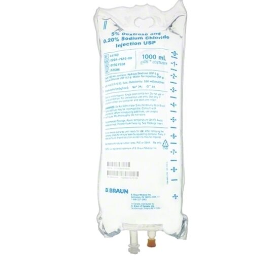 5 Dextrose and 020 Sodium Chloride IV Solution Injection 1000 mL Excel Bag LatexPVCDEPHfree 12Case