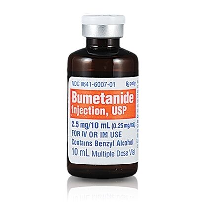 Bumetanide Injection 0.25 mg/mL, Multi Dose Vial 10 mL, 10/Tray (Expiring Soon)