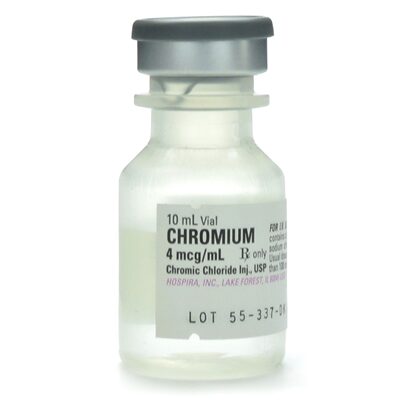 Chromium (Chromic Chloride) Injection 4 mcg/mL, Single Dose Vial 10 mL, 25/Tray (Expiring Soon)