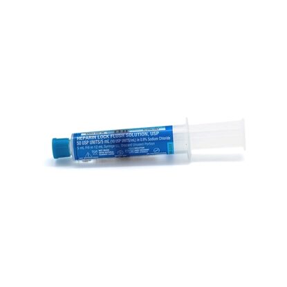 Heparin Sodium Injection 10 U/mL, Prefilled Syringe 5 mL Fill in 12 mL, 60/Box (Expiring Soon)