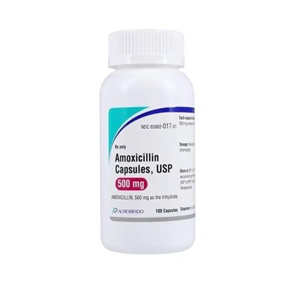 Aurobindo Amoxicillin 500 mg Capsules, 100 Count