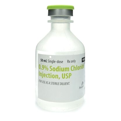 0.9% Sodium Chloride Injection 9 mg/mL, Single Dose Vial 50 mL, Each (Expiring Soon)
