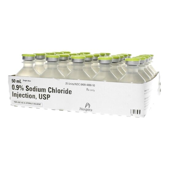 09 Sodium Chloride Injection 9 mgmL Single Dose Vial 50 mL 25Tray