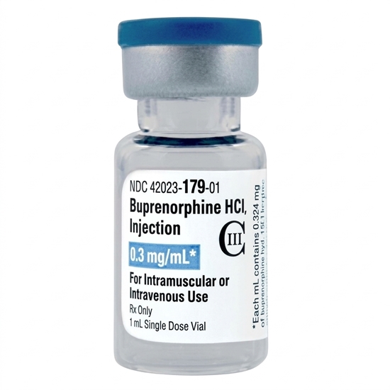 Buprenorphine HCl Injection 03 mgmL Single Dose Vial 1 mL 5Tray