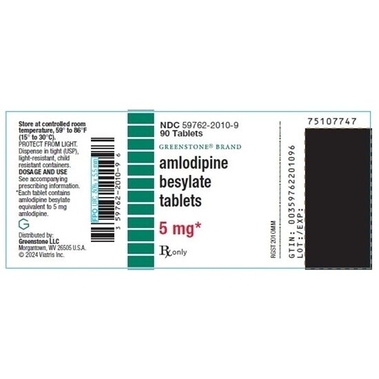Mylan Amlodipine Besylate 5 mg Tablets 90 Count