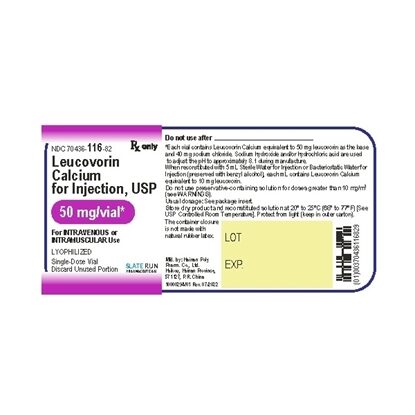 Slate Run Pharma Leucovorin Calcium Injection 50 mg/Vial, Single Dose Vial 10 mL, Each