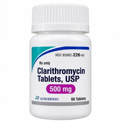 Aurobindo Clarithromycin 500 mg Tablets, 60 Count