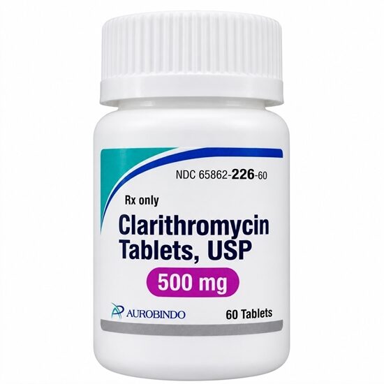 Aurobindo Clarithromycin 500 mg Tablets 60 Count