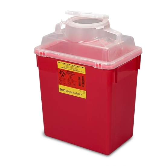 BD Multiuse Nestable Sharps Container 6 Gallon Hinged Cap Locking Lid Each