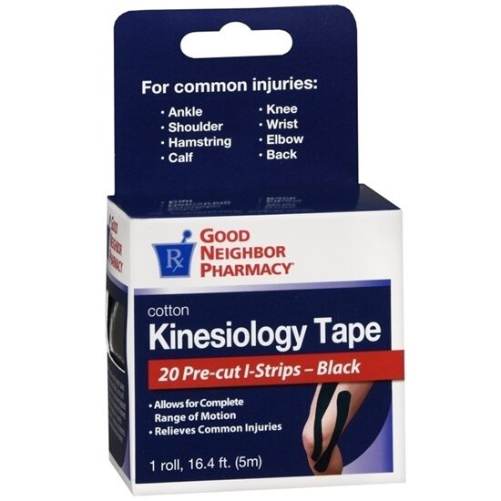 Kinesiology Cotton PreCut Strips Black Tape 20Box