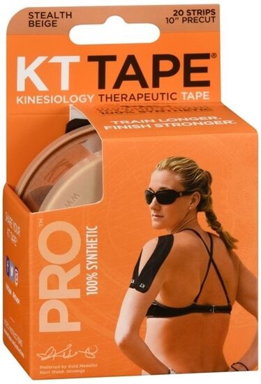 KT Tape Kinesiology Therapeutic Tape Pro Precut Strips Stealth Beige 20Box