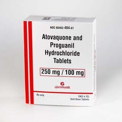Atovaquone and Proguanil HCl 250 mg/100 mg Tablets, 24 Count | Glenmark