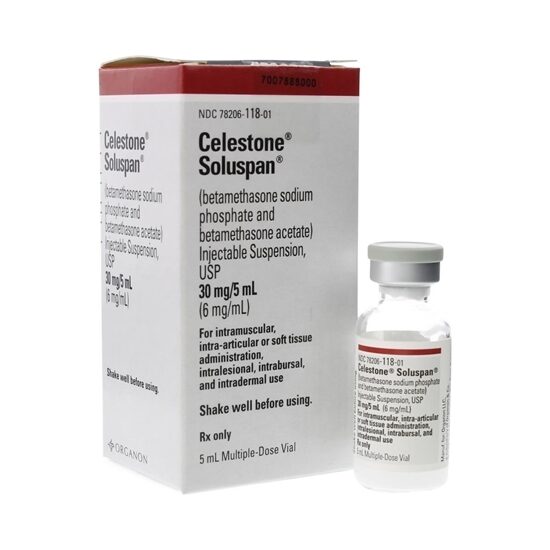 Celestone Betamethasone Sodium Phosphate  Acetate Injection 6 mgmL Multiple Dose Vial 5 mL Each